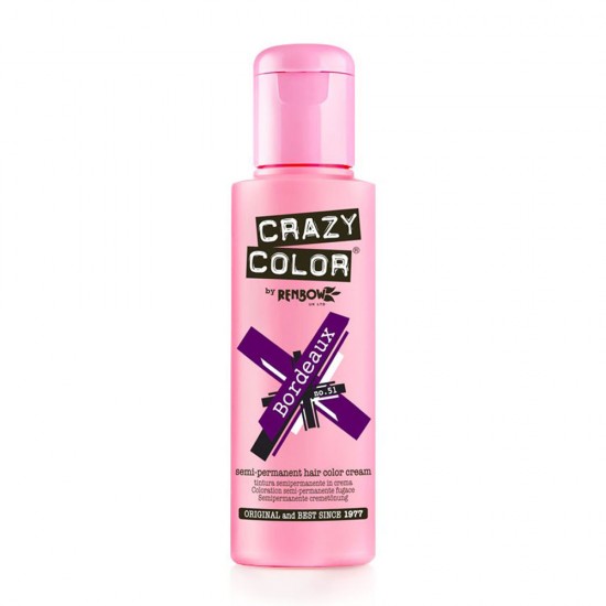 Crazy color ημιμόνιμη κρέμα-βαφή μαλλιών bordeaux no51 100ml - 9002241 CRAZY COLOR