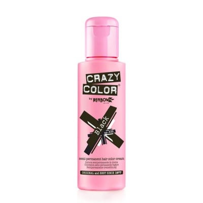 Crazy color ημιμόνιμη κρέμα-βαφή μαλλιών black 100ml no030 - 9002273