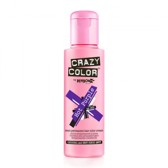 Crazy color ημιμόνιμη κρέμα-βαφή μαλλιών hot purple no062 100ml - 9002275 CRAZY COLOR