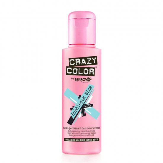Crazy color ημιμόνιμη κρέμα-βαφή μαλλιών bubblegum blue no63 100ml - 9002281 CRAZY COLOR