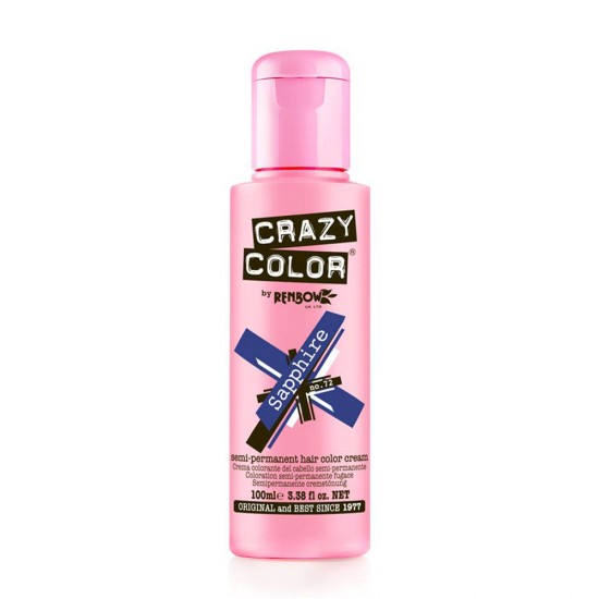 Crazy color ημιμόνιμη κρέμα-βαφή μαλλιών sapphire no72 100ml - 9002288 CRAZY COLOR