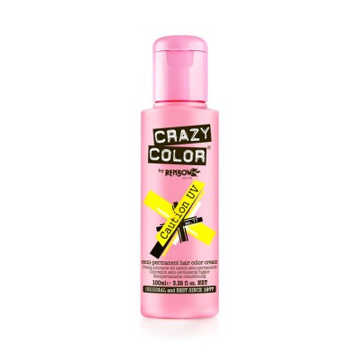 Crazy color ημιμόνιμη κρέμα-βαφή μαλλιών caution uv (neon yellow) no77 100ml - 9002296