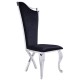 Luxury Chair Mirror Stainless Steel Black Velvet - 6920003 MAKE UP FURNITURES