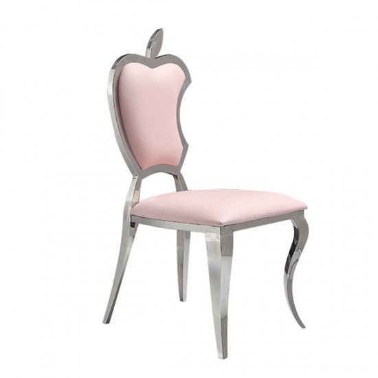 Forbidden Apple Luxury Chair Mirror Stainless Steel Baby Pink - 6920001 MAKE UP FURNITURES