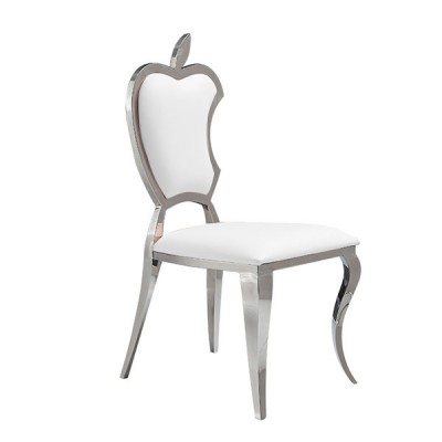 Forbidden apple Luxury Chair Mirror Stainless Steel Pure White - 6920002
