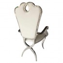 Queen Luxury Armrest chair Mirror Stainless Steel Pure white - 6920018 MAKE UP FURNITURES