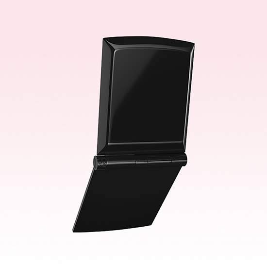 Led compact makeup pocket mirror 8 Lights black 12x10cm - 6900159 BEAUTY & STORAGE  BOXES