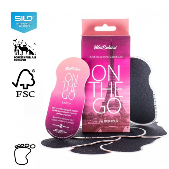 Mia Calnea On-The-Go Bonjour ράσπα για pedicure μίας χρήσης 10τμχ. ροζ συσκευασία grit:120 - 6002432 ΡΑΣΠΕΣ PEDICURE & ΠΟΔΟΛΟΓΙΑΣ 