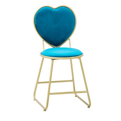 Nordic Style Luxury Beauty Chair Heart Blue color - 6900089