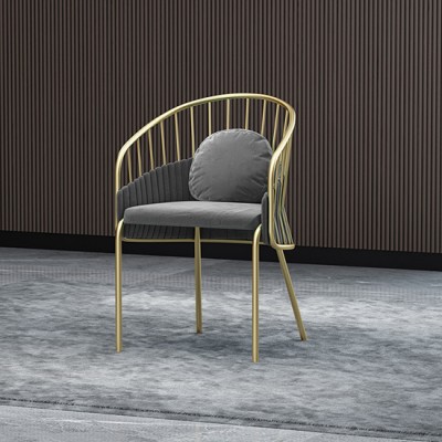 Nordic Style Luxury Chair Gold Grey - 6980151