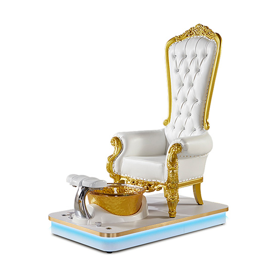 Throne Spa pedicure chair wood frame με φωτισμό Led White & Gold - 6950101 PEDICURE THRONES-ΠΟΛΥΘΡΟΝΕΣ SPA