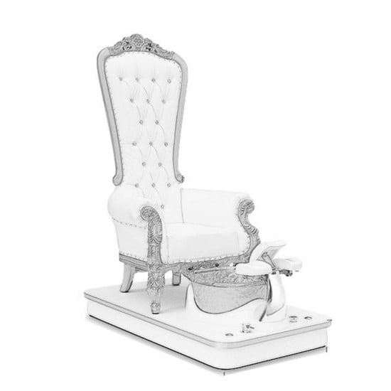 Throne Spa pedicure chair wood frame με φωτισμό Led White & Silver - 6950102 PEDICURE THRONES-ΠΟΛΥΘΡΟΝΕΣ SPA