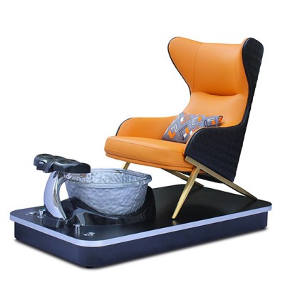 Throne Spa pedicure chair wood frame με φωτισμό Led Black Base - 6950104