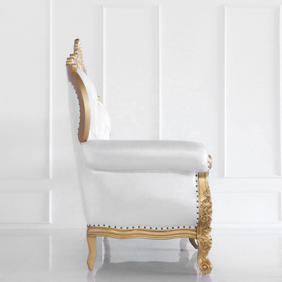 Throne waiting chair white & gold frame large - 6950110 ΕΠΙΠΛΑ ΥΠΟΔΟΧΗΣ-RECEPTION-ΚΑΘΡΕΠΤΕΣ