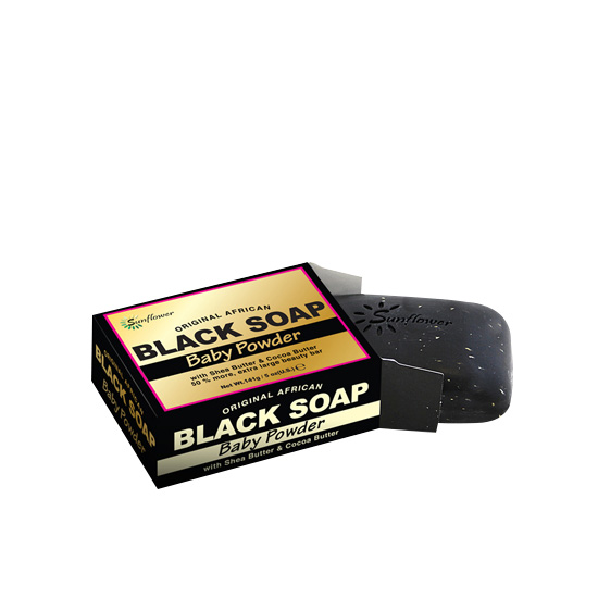 Original Arfican Black soap baby powder για ενυδάτωση και βαθύ καθαρισμό - 1240100 ORIGINAL AFRICAN BLACK & BUTTER SOAPS FOR FACE & BODY